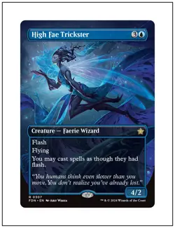 1x High Fae Trickster, Borderless Art, Foundations, Magic MTG NM - Image 1
