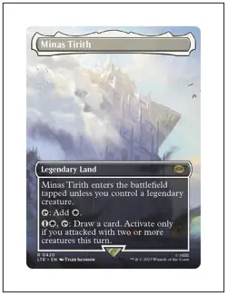 1x Minas Tirith, Borderless Art 0420, Lord of the Rings, Magic MTG NM - Image 1