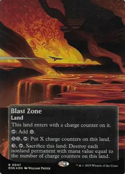 MTG - Blast Zone (Borderless Foil) EOS Set. N/M Land - Image 1