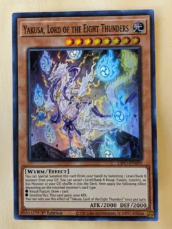 YAKUSA, LORD OF THE EIGHT THUNDERS-YUGIOH-1ST EDITION SUPER RARE-DIFO-EN095 - Image 1