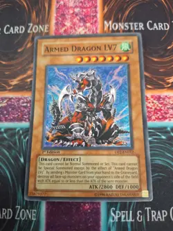 Yugioh Armed Dragon LV7 DP2-EN012 Super Rare 1st Edition Moderately Played - Image 1