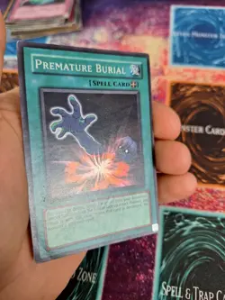 Yugioh Premature Burial DB1-EN091 Super Rare Unlimited Moderately Played - Image 3