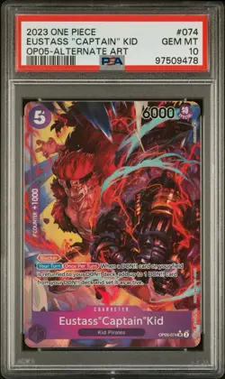 2023 One Piece Card Game Eustass"Captain"Kid OP05-074 Alternate Art PSA 10 - Image 1