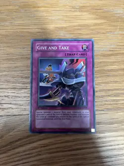 DP08-EN029 Give and Take Super Rare 1st Edition NM Yugioh Card - Image 1