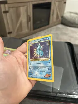 Pokemon TCG Misty's Seadra Prerelease Holo Card 9/132 Promo WOTC LP Swirl! - Image 4