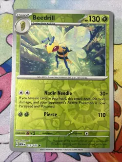 Beedrill 015/165 Reverse Holo Rare NM Scarlet And Violet 151 Pokemon Card - Image 1