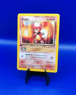 Magby 23/111 1st Edition Non Holo Rare Neo Genesis Pokemon Card WOTC TCG 2000 - Image 3