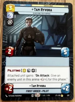 STAR WARS UNLIMITED TCG JTL HYPERSPACE RARE CARD: TAM RYVORA 297 - Image 1