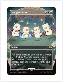 1x Moogles' Valor, Borderless Art, Final Fantasy, Magic MTG NM - Image 1