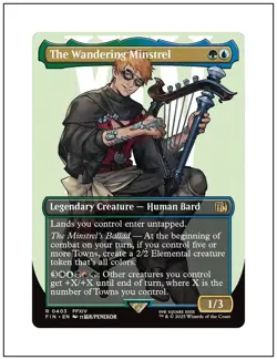 1x The Wandering Minstrel, Borderless Art, Final Fantasy, Magic MTG NM - Image 1