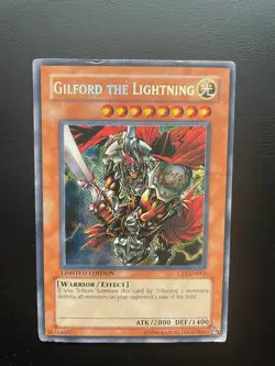 Yugioh Gilford The Lightning CT2-EN001 Secret Rare Limited Edition Damaged - Image 1