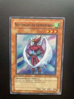 Yugioh Neo-Spacian Air Hummingbird STON-EN004 Super Rare 1st Edition MP/HP - Image 1