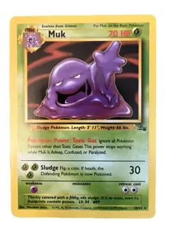 Muk 28/62 1999 Fossil Set Pokemon Card Vintage WOTC Non Holo Rare - NM - Image 1