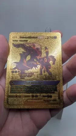 Nintendo Pokemon Umbreon & Darkrai GX Gold Foil Metal Fan Art Card 270HP - Image 3