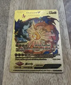 Charizard V Gold Foil Fan Art Collector Pokemon Card HP508 LV91 V Evolution - Image 1