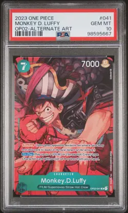PSA 10 Monkey D Luffy OP02 041 One Piece Card Alternate Art English - Image 1