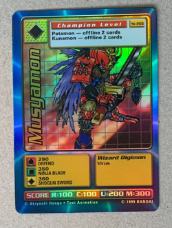 Digimon Card Musyamon St-20S 1999 Champion Level Rare Holo Foil - Image 1