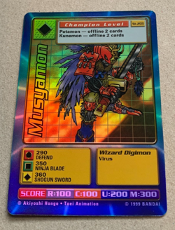 Digimon Card Musyamon St-20S 1999 Champion Level Rare Holo Foil - Image 3