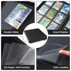 Card Binder 9 Pocket with Zipper, 648 Pockets Trading Card Holder Book, Premi... - Image 5
