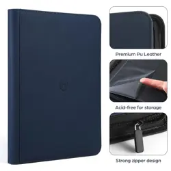 Card Binder 9 Pocket with Zipper, 648 Pockets Trading Card Holder Book, Premi... - Image 4