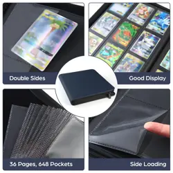 Card Binder 9 Pocket with Zipper, 648 Pockets Trading Card Holder Book, Premi... - Image 5