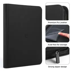 Card Binder 9 Pocket with Zipper, 648 Pockets Trading Card Holder Book, Premi... - Image 4