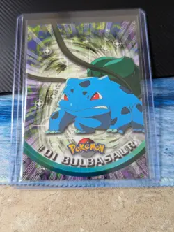 1999 Topps Series 1 Pokemon TV Animation Black Logo Bulbasaur #1 Vintage Card LP - Image 3