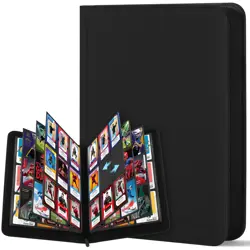 Trading Card Binder 9 Pocket, Zipper Card Collection Binder Album, Sturdy 540... - Image 1
