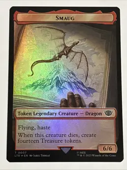 MTG Lord of the Rings Smaug/Food Token Foil 0007/0010 NM - Image 1