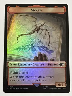 MTG Lord of the Rings Smaug/Food Token Foil 0007/0009 NM - Image 1