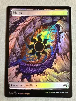 MTG / Plains / TDM / #0287 / FOIL (Full Art) / Basic Land / NM - Image 1
