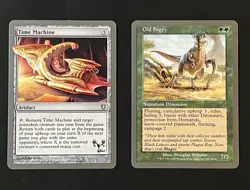 Time Machine + Old Fogey MTG Unhinged LP 128/140 + 106/140 Magic The Gathering - Image 1