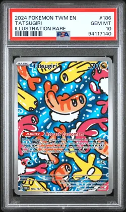 Pokemon TCG Tatsugiri 186/167 Twilight Masquerade Illustration Rare - PSA 10 - Image 1