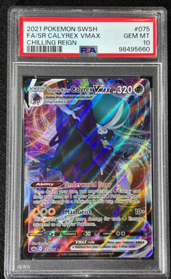 2021 Pokemon Shadow Rider Calyrex VMAX #075 Chilling Reign PSA 10 (Gem Mint) - Image 1