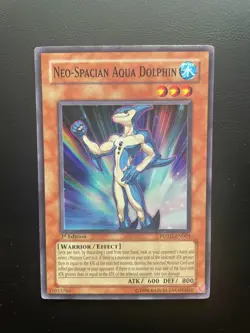 Yugioh Neo-Spacian Aqua Dolphin POTD-EN003 Super Rare 1st Edition LP/MP - Image 1