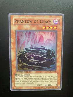 Yugioh Phantom of Chaos GLAS-ENSE1 Super Rare Limited Edition LP/MP - Image 1