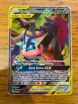 Greninja & Zoroark GX (201/214) Unbroken Bonds Tag Team Alt Art Pokemon Card! - Image 1