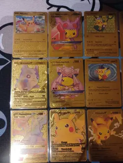 Pokemon Gold Foil Fan Art Card PIKACHU LOT OF 16 - Image 2