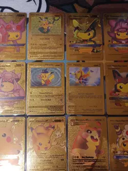 Pokemon Gold Foil Fan Art Card PIKACHU LOT OF 16 - Image 3