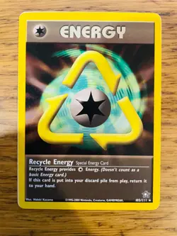 Recycle Energy (105/111) Rare Neo Genesis Set Pokemon Card! FREE P&P! - Image 1