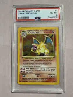Charizard 4/102 Base Set Holo Rare 1999 WOTC TCG Vintage Pokemon Card PSA 8 - Image 1