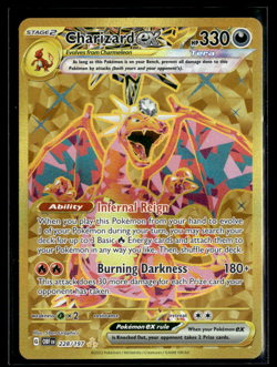 2023 Charizard EX 228/197 Obsidian Flames Gold Full Art Pokemon Card - Image 1