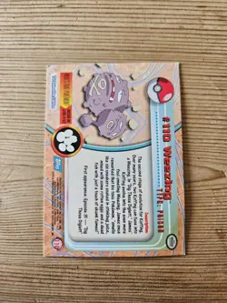 Pokemon Weezing #110 - Rainbow Holo Topps TV Animation Edition Card - LP - Image 2