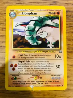 Donphan (21/111) Rare Neo Genesis Set Pokemon Card! FREE P&P! - Image 1