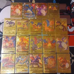 Pokemon Gold Foil Fan Art Card Charizard LOT OF 19 - Image 1