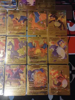 Pokemon Gold Foil Fan Art Card Charizard LOT OF 19 - Image 2