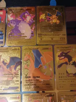Pokemon Gold Foil Fan Art Card Charizard LOT OF 19 - Image 5