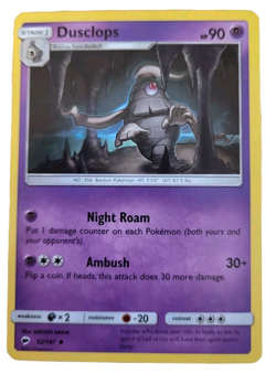 2017 Pokemon Trading Card Burning Shadows Dusclops 52/147 (A3 - Image 1