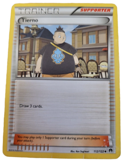 2016 Pokemon TCG Tierno 112/122 Uncommon BREAKpoint Trainer Supporter Card - Image 1