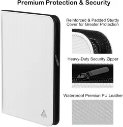 Compact 1000+ Pocket Card Album Binder for MTG, Pokemon, YuGiOh - White Elegance - Image 4